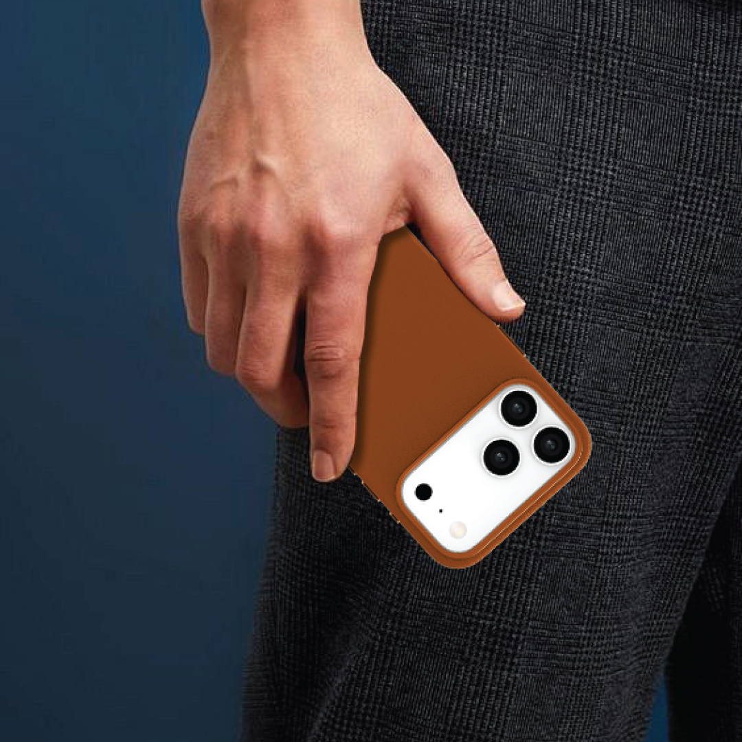 LZEL MagOrbio Leather Case for iPhone 17 Pro Max | Dark Brown