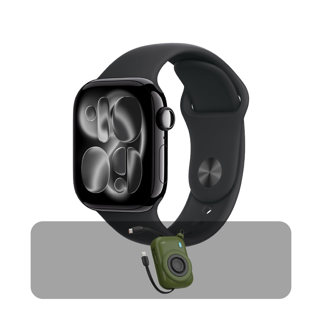 Apple Watch Series 11 - GPS - 46mm - Jet Black Aluminium Case with Black Sport Band - M/L + Bundle Offer