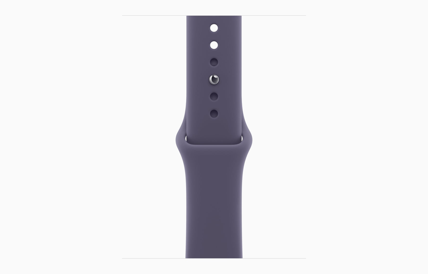 ساعة Apple Watch Series 11 - GPS - مقاس 42 ملم - بهيكل من الألومنيوم الفضي مع سوار رياضي بلون بنفسجي مقاس M/L