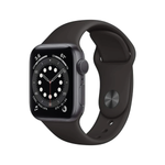 Apple Watch Series 6 GPS + Cellular, 44mm Space Grey Aluminium Case with Black Sport Band - Regular