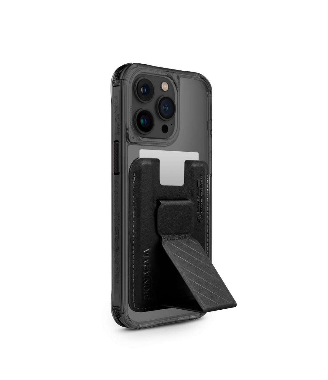 Skinarma iPhone 15 Pro Saido Case + Card Holder Smoke