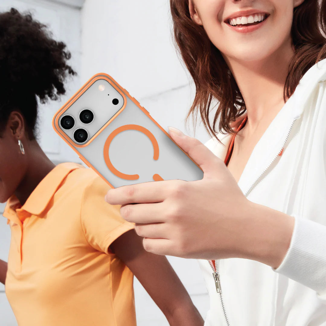 LZEL MagHexro Matte Case for iPhone 17 Pro Max | Orange