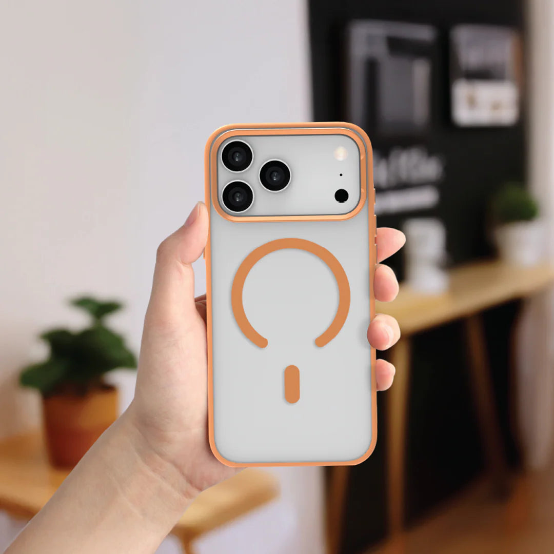 LZEL MagHexro Matte Case for iPhone 17 Pro Max | Orange