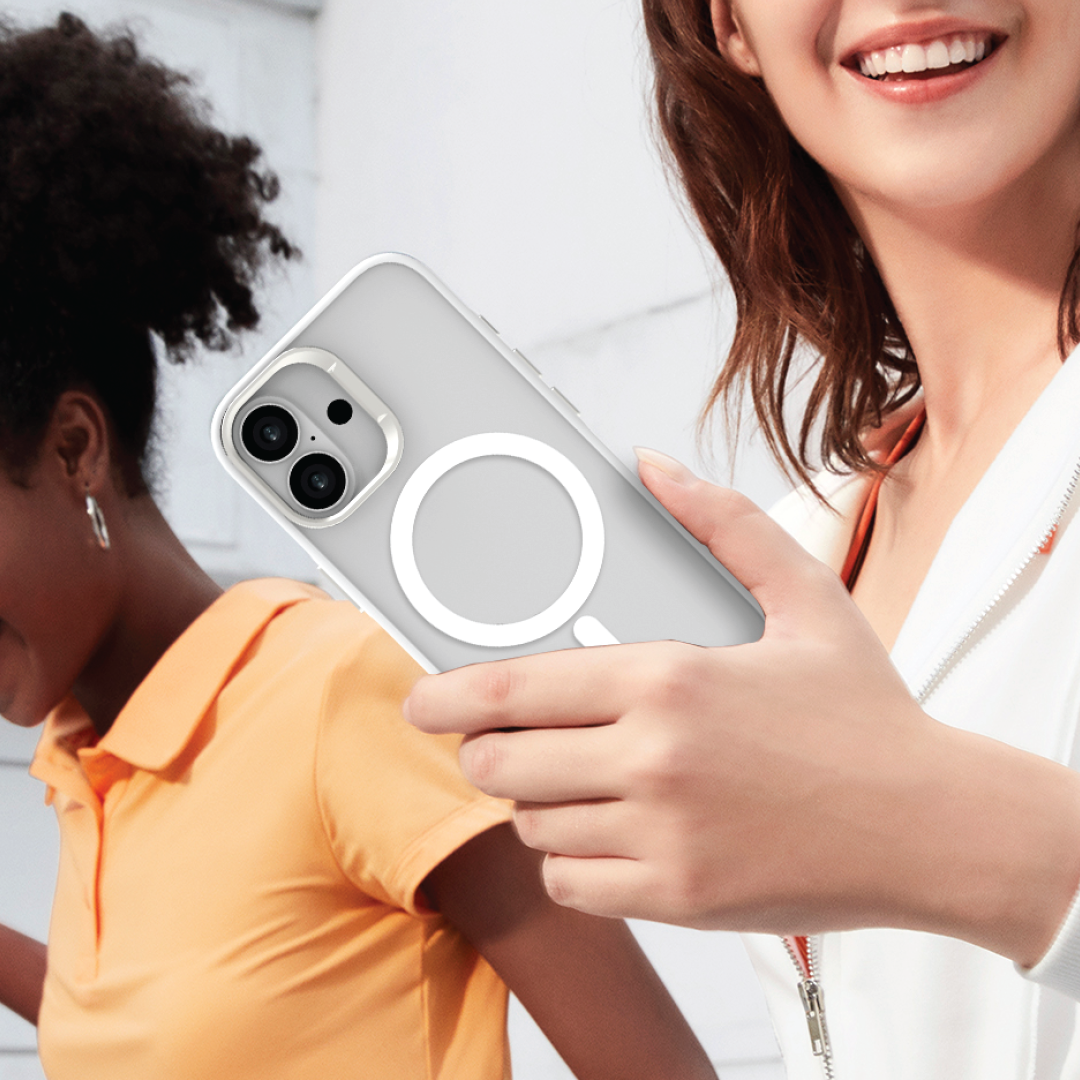 LZEL MagHexro Matte Case for iPhone 17 | White