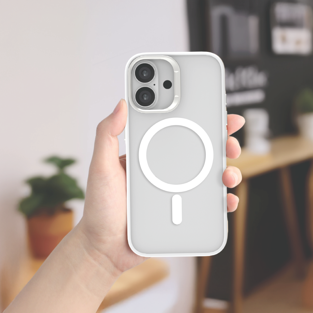 LZEL MagHexro Matte Case for iPhone 17 | White