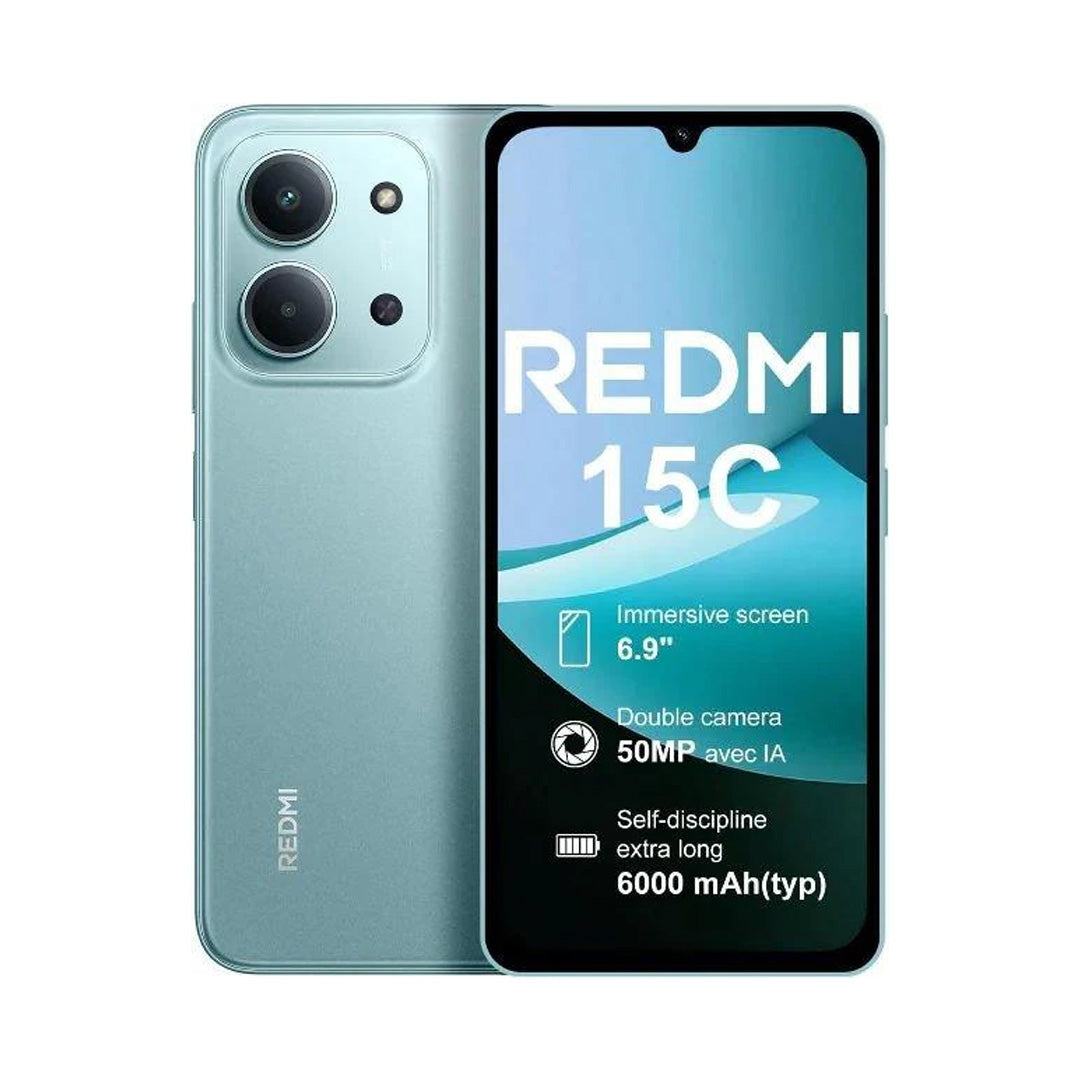 هاتف شاومي ريدمي 15C بشاشة 6.9 بوصة، 8 جيجابايت رام، 256 جيجابايت تخزين | أخضر