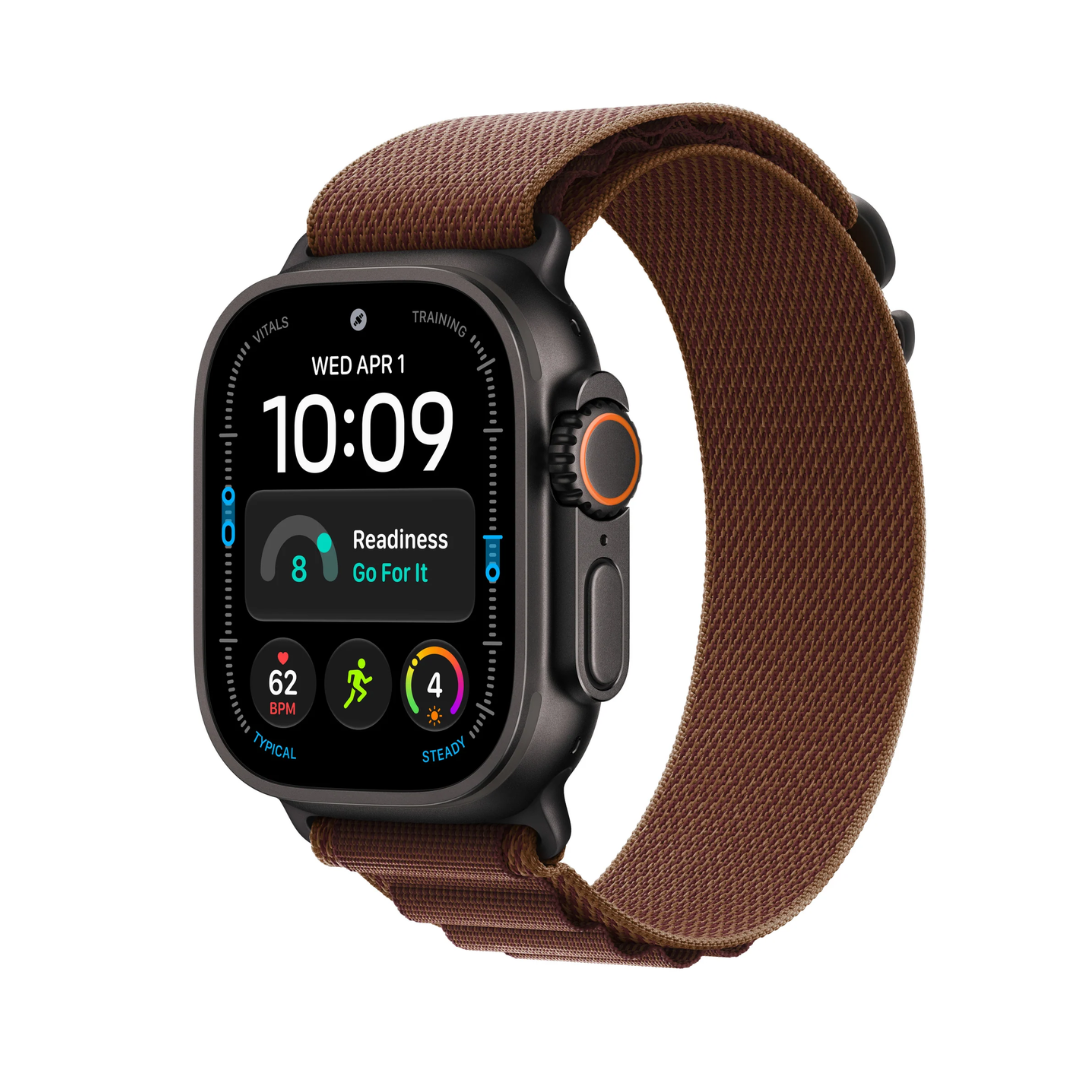 Apple Watch Ultra 4 GPS + Cellular 49mm Black Titanium Case with Burgundy Alpine Loop - L