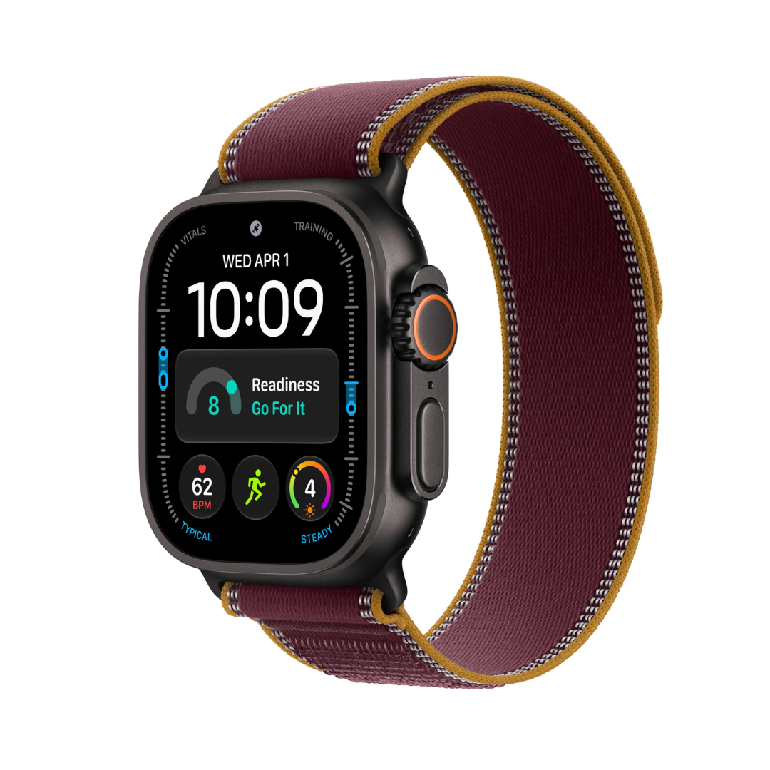 Apple Watch Ultra 4 GPS + Cellular 49mm Black Titanium with Burgundy Trail Loop | M/L