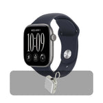 ساعه Apple Watch Series 12 - GPS - مقاس 42 مم - رمادي داكن مع سوار رياضي كحلي مقاس M/L + عرض الباندل