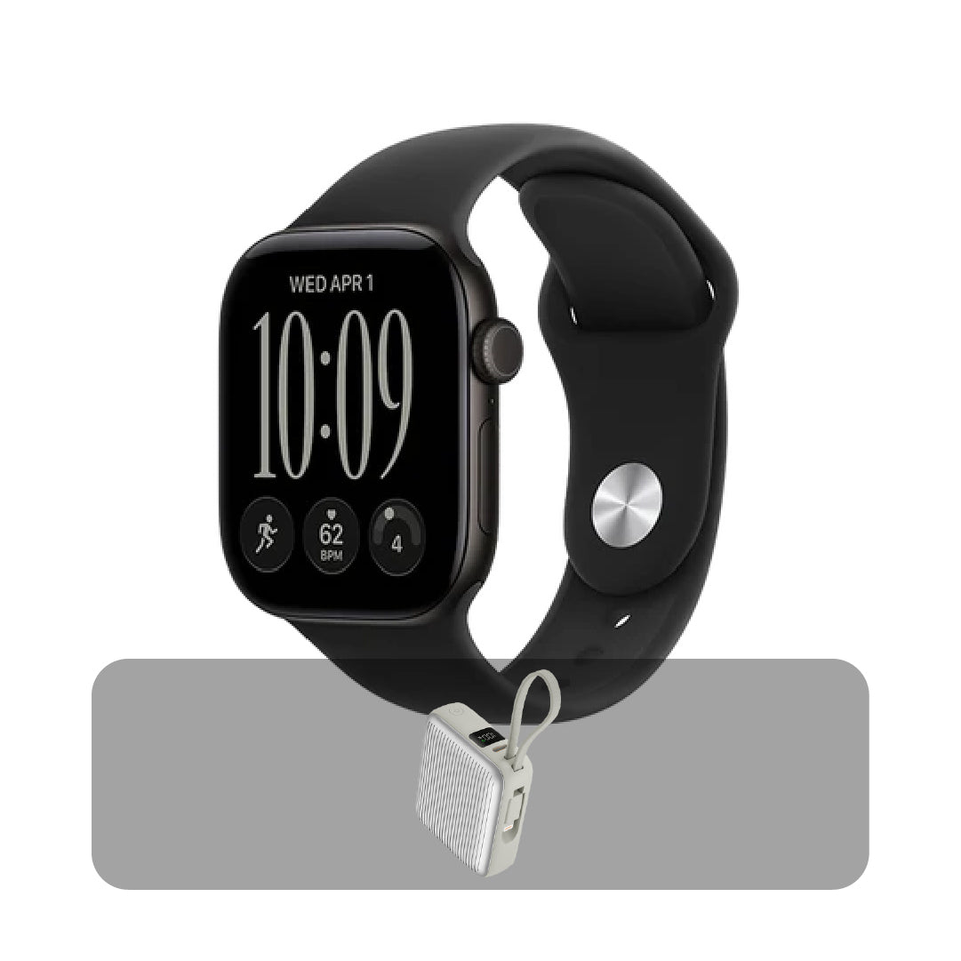 Apple Watch Series 12 GPS 42mm Black with Black Sport Band M/L + Bundle Offer