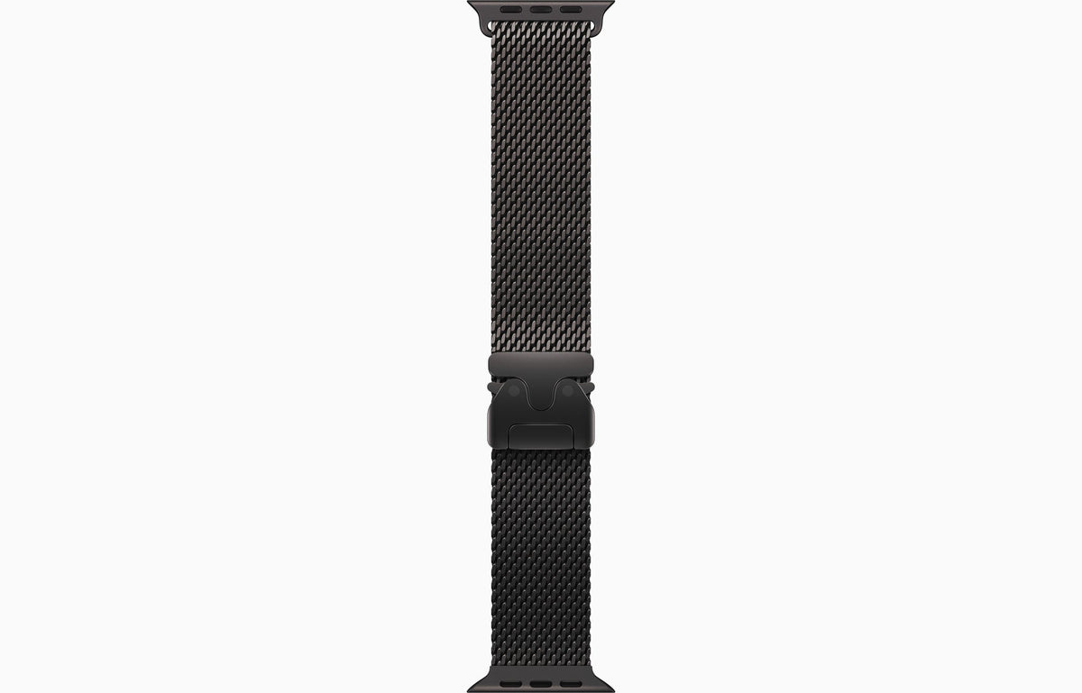  ساعة Apple Watch Ultra 4 الذكية بنظام GPS والاتصال الخلوي – مقاس 49 مم، تيتانيوم أسود مع سوار ميلانيز من التيتانيوم الأسود – مقاس M