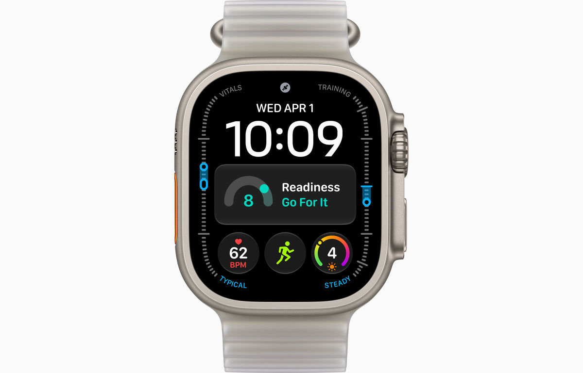Apple Watch Ultra 4 GPS + Cellular 49mm Natural Titanium with Translucent Grey Ocean Band
