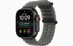 ساعة Apple Watch Ultra 4 GPS + Cellular مقاس 49 مم - هيكل من التيتانيوم الأسود مع سوار Ocean أسود شفاف