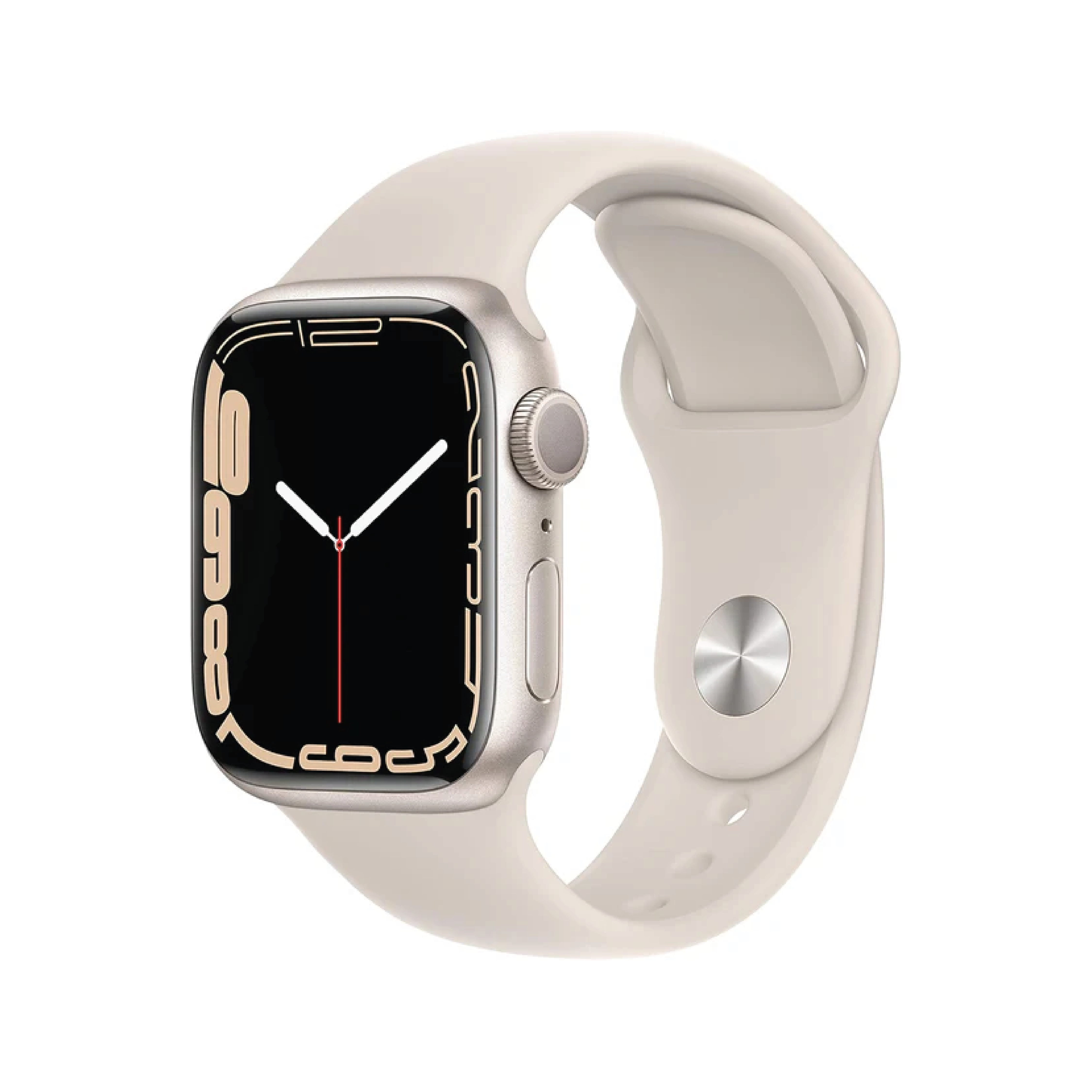 Apple Watch Series 7 GPS + Cellular, 41mm Starlight Aluminium Case with Starlight Sport Band - Regular