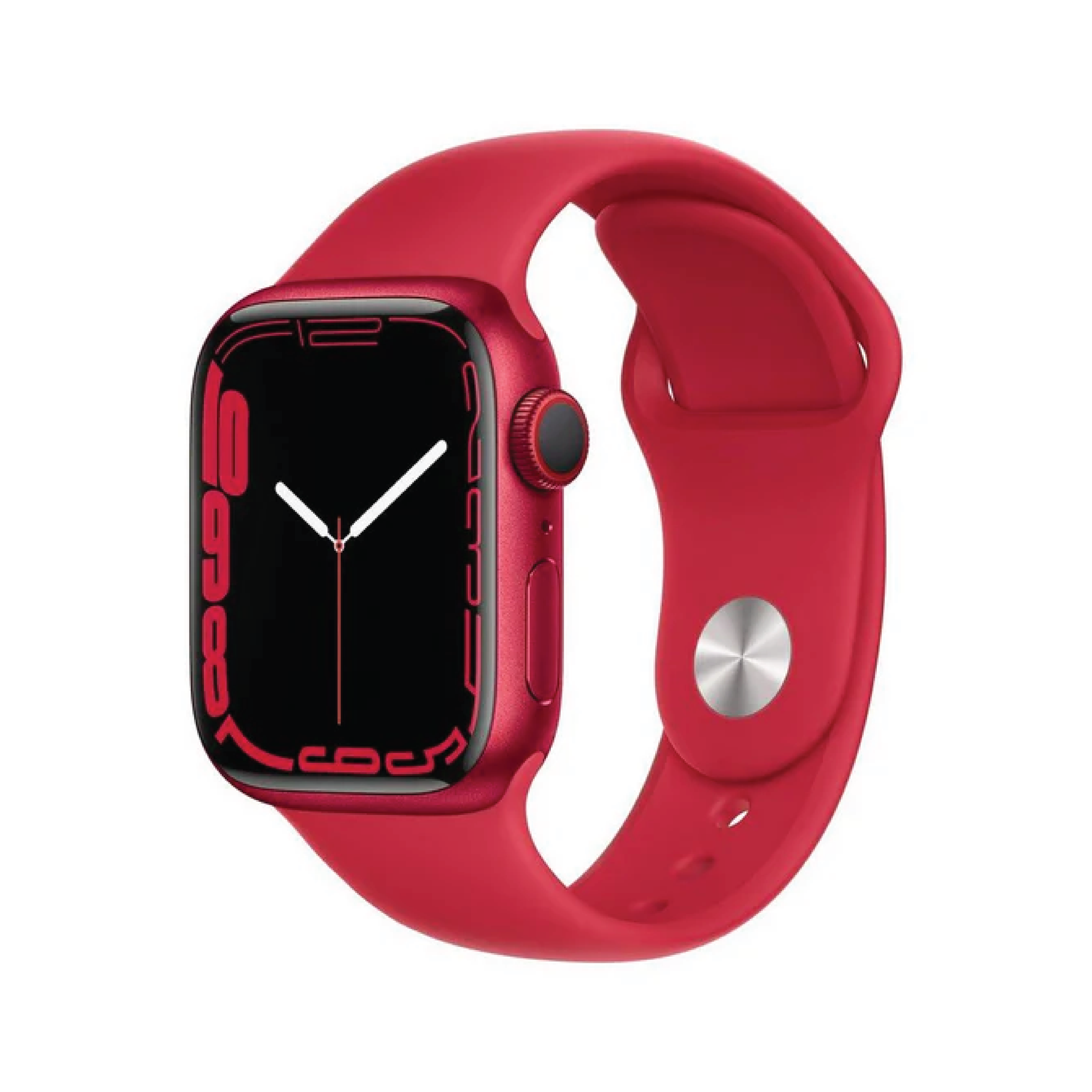 ساعة Apple Watch Series 7 – GPS + Cellular – مقاس 41 مم – علبة ألومنيوم اللون Red  مع سوار رياضي | لون Red  – الحجم العادي
