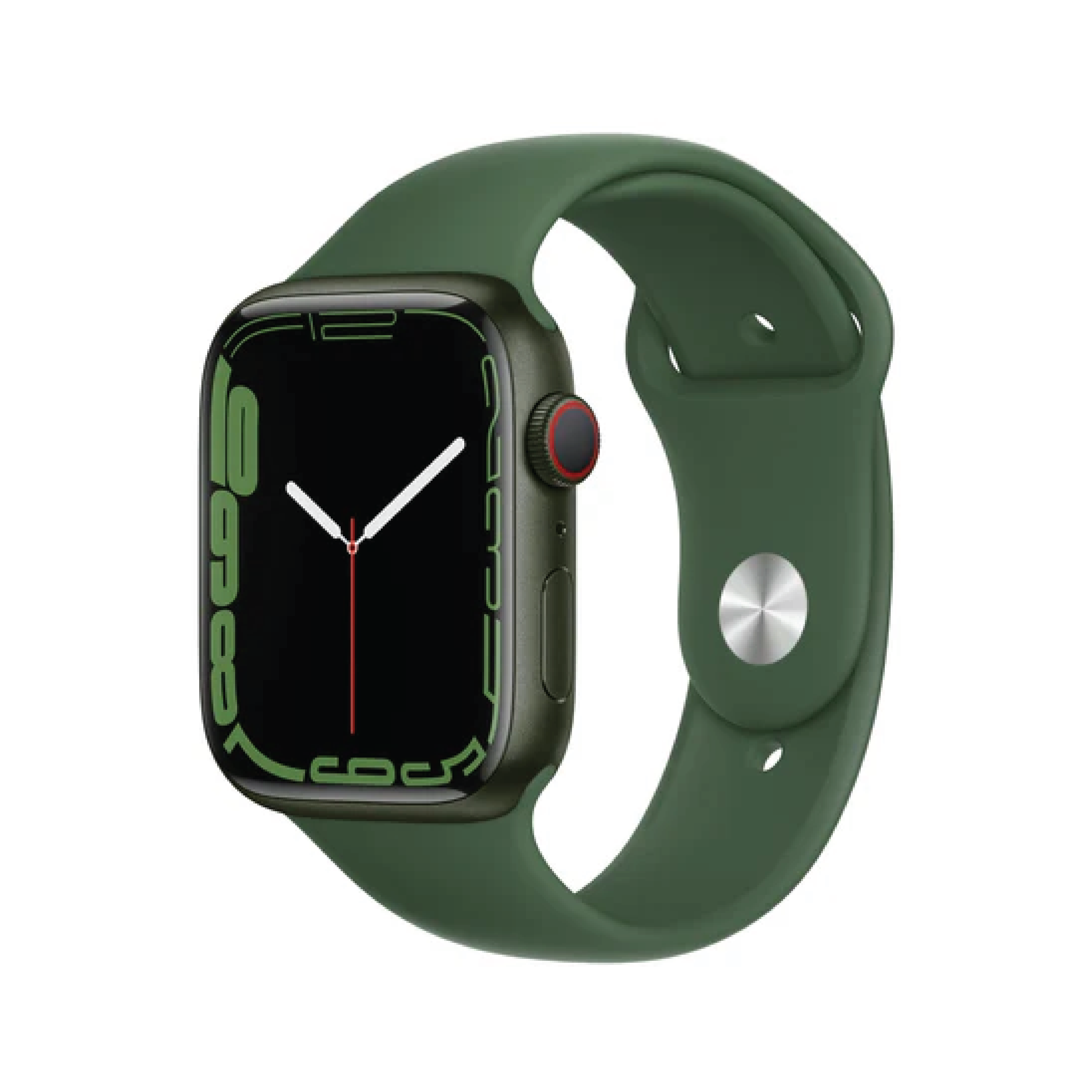 Apple Watch Series 7 GPS + Cellular, 45mm Green Aluminium Case with Clover Sport Band - Regular