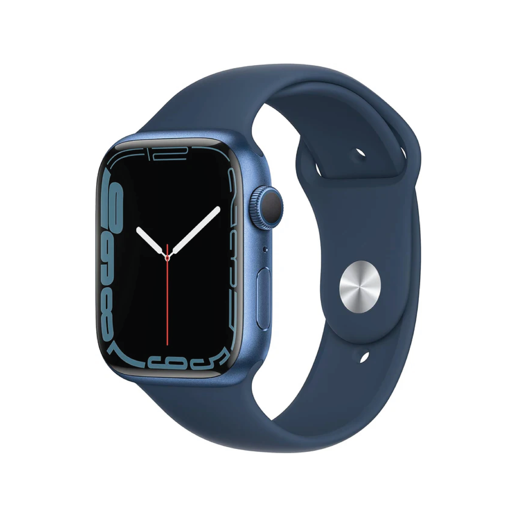 ساعة Apple Watch Series 7 (GPS + Cellular) مقاس 45 مم – هيكل ألومنيوم أزرق مع سوار رياضي Abyss Blue