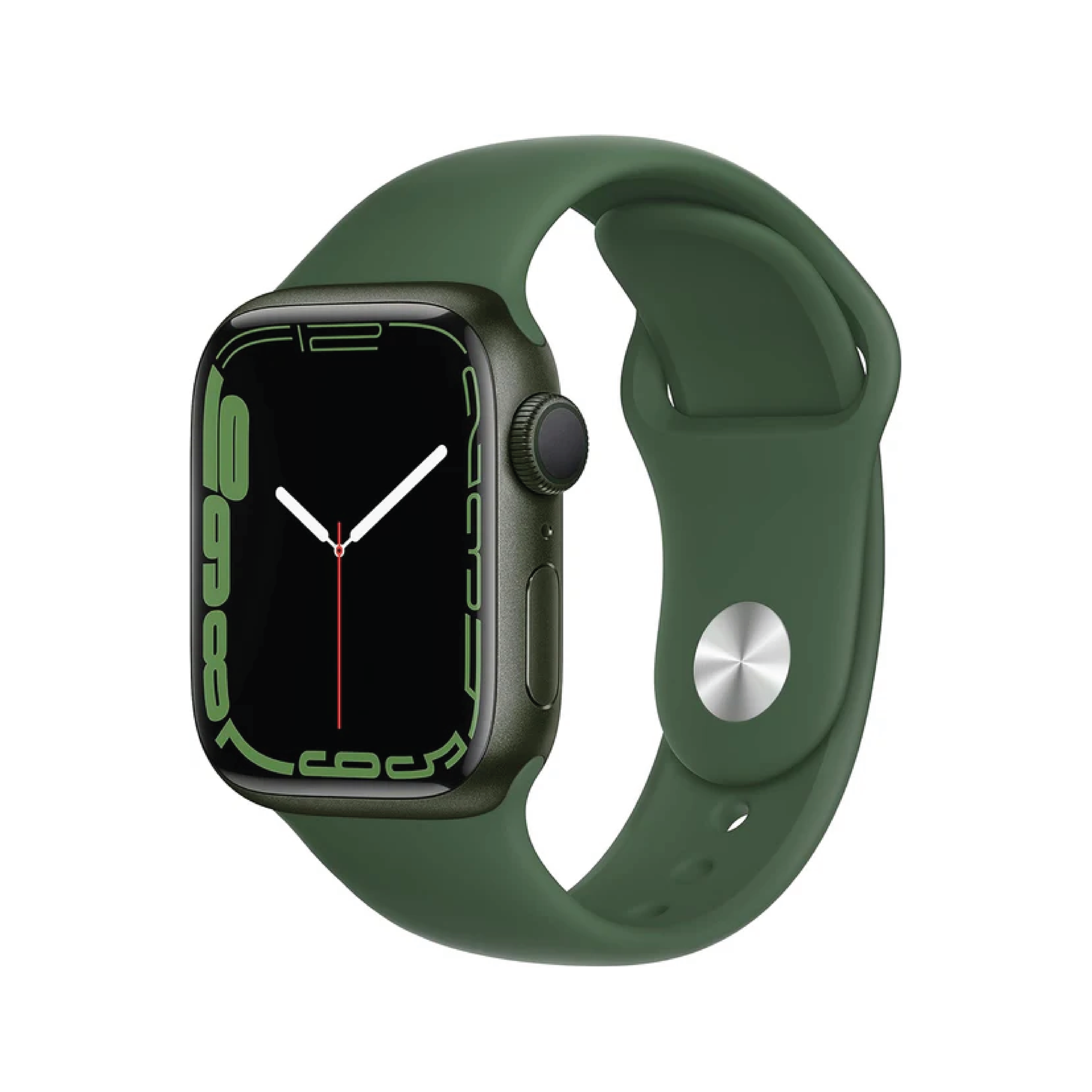 ساعة Apple Watch Series 7 (GPS) مقاس 41 مم – هيكل ألومنيوم أخضر مع سوار رياضي Clover