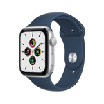 Apple Watch SE GPS + Cellular, 44mm Silver Aluminium Case with Abyss Blue Sport Band - Regular