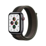 ساعة Apple Watch SE GPS + Cellular مقاس 44mm بإطار من الألومنيوم لون Space Grey وسوار Sport Loop | اللون Tornado/Grey.
