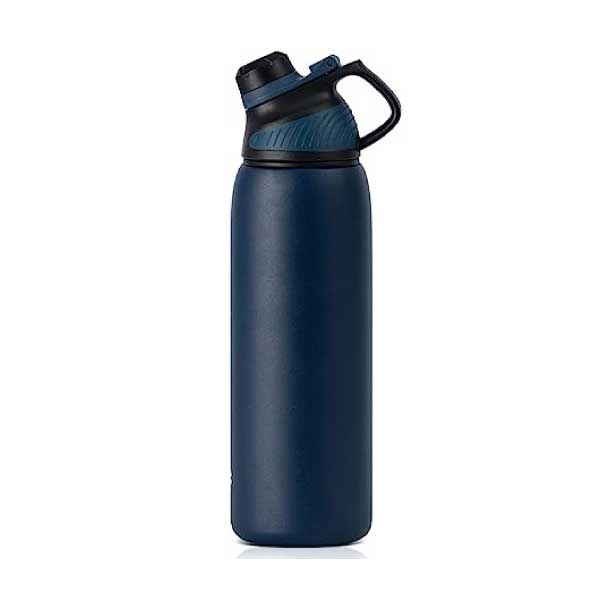 Asli Global 600ml Stainless Steel Metal Canteen for Travel Water Bottle | Blue