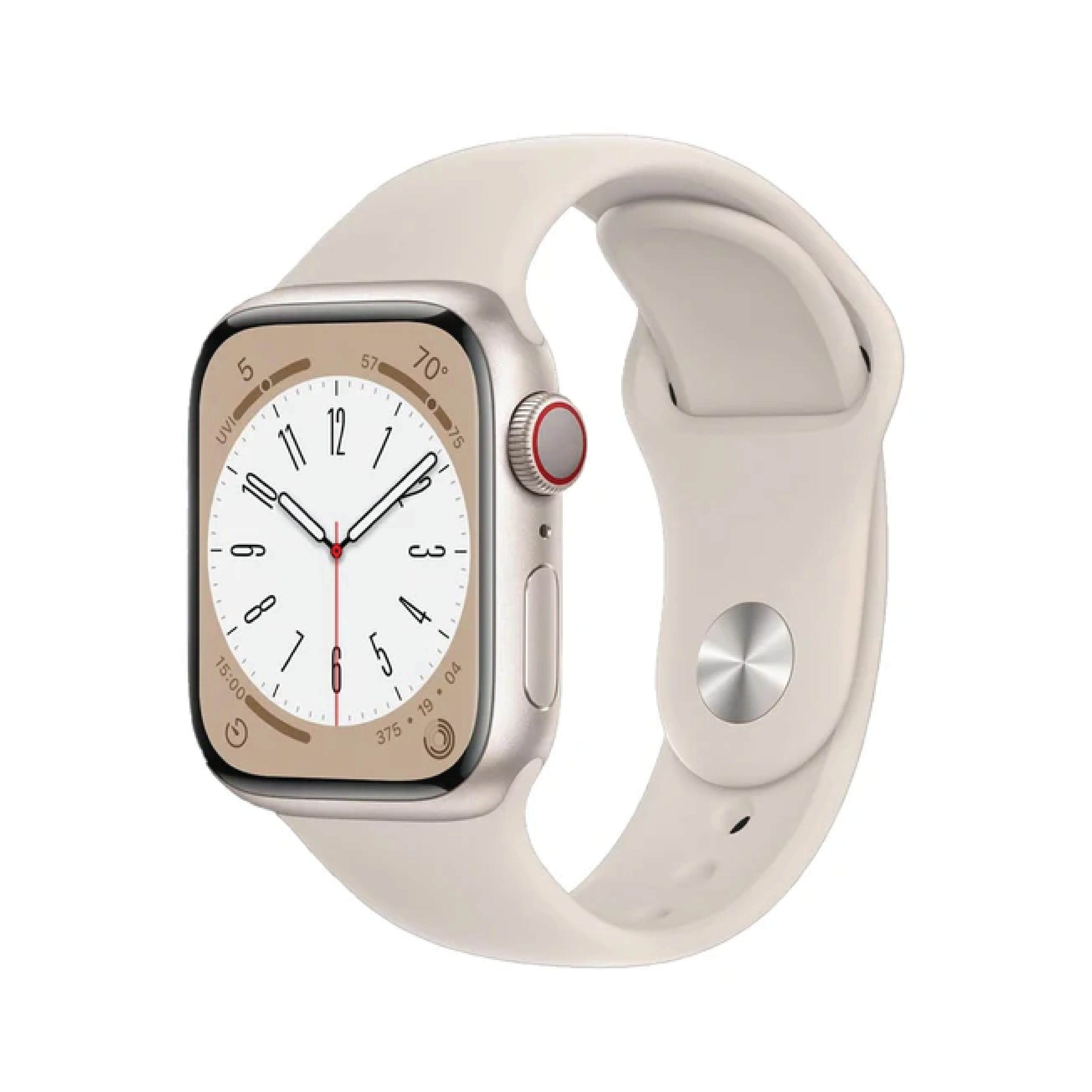 Apple Watch Series 8 GPS + Cellular 41mm Starlight Aluminium Case with Starlight Sport Band - Regular