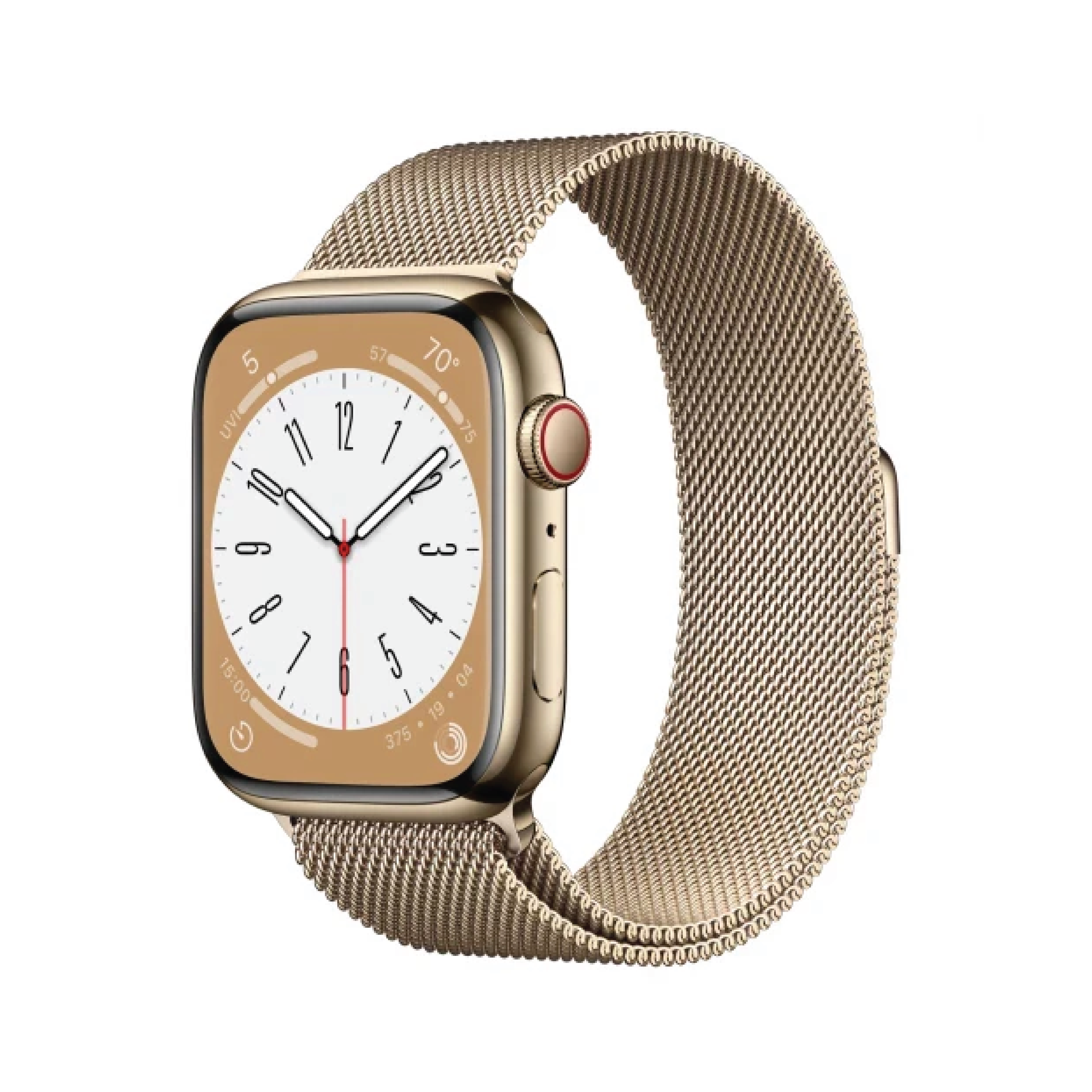 Apple Watch Series 8 GPS + Cellular 45mm Gold Stainless Steel Case with Gold Milanese Loop