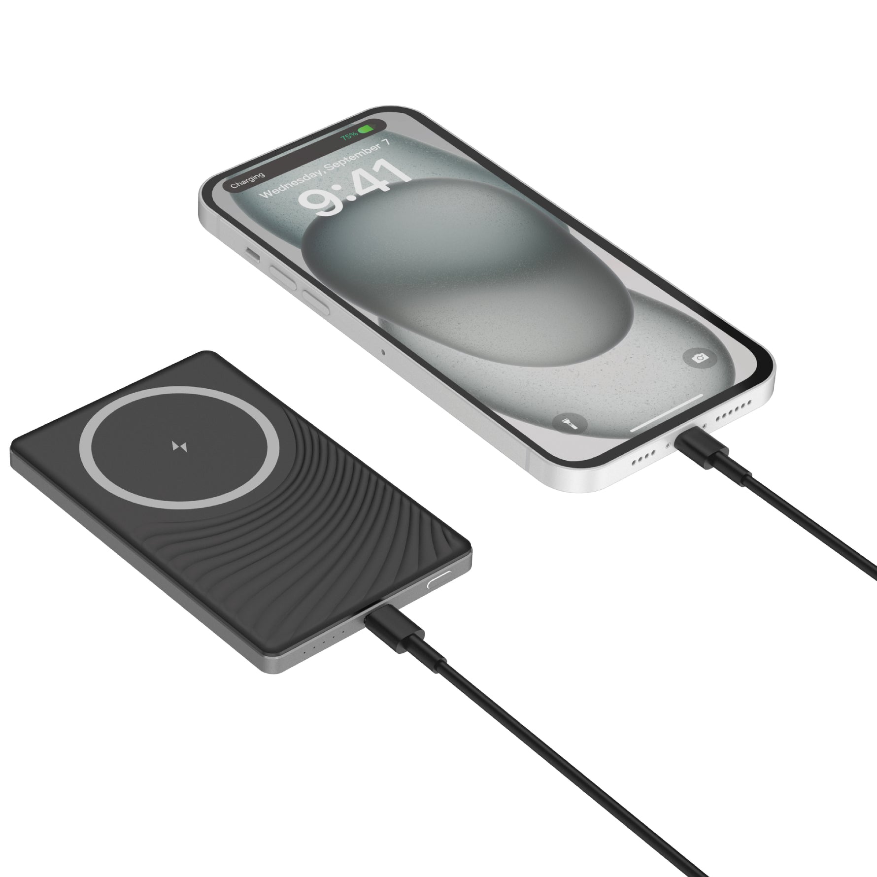 بطارية متنقلة مغناطيسية MagNexus Neox من ليزل بسعة 5000 مللي أمبير بشحن لاسلكي 15 واط | أسود