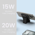 بطارية متنقلة مغناطيسية MagNexus Wave من ليزل بسعة 5000 مللي أمبير بشحن لاسلكي 15 واط | أسود