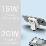 بطارية متنقلة مغناطيسية MagNexus Wave من ليزل بسعة 5000 مللي أمبير بشحن لاسلكي 15 واط | أبيض