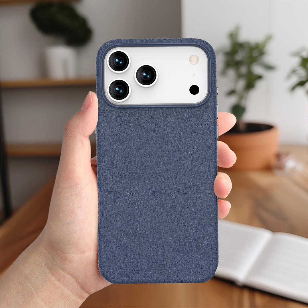 LZEL MagOrbio Leather Case for iPhone 17 Pro Max | Navy Blue