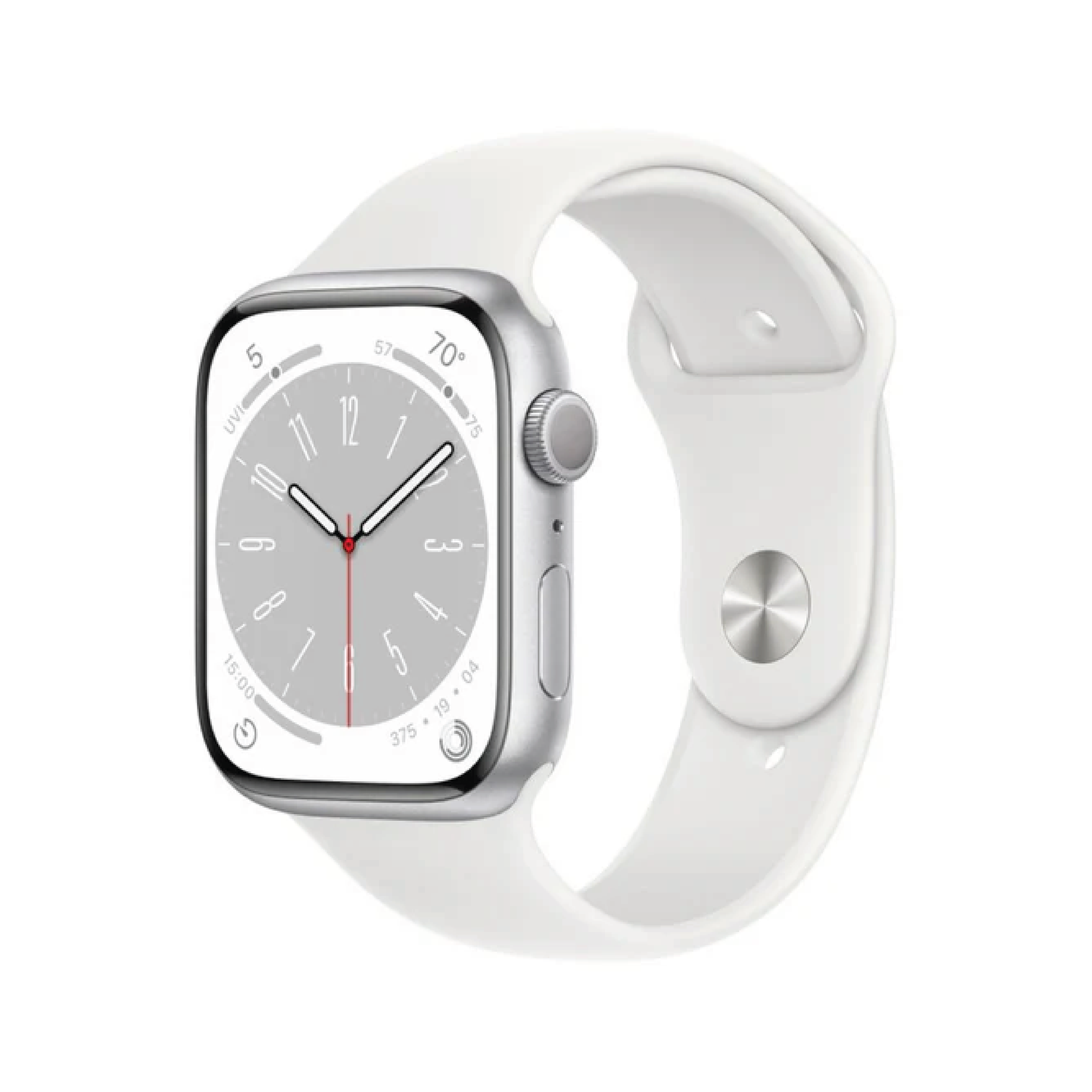 Apple Watch Series 8 GPS 41mm Silver Aluminium Case with White Sport Band - Regular