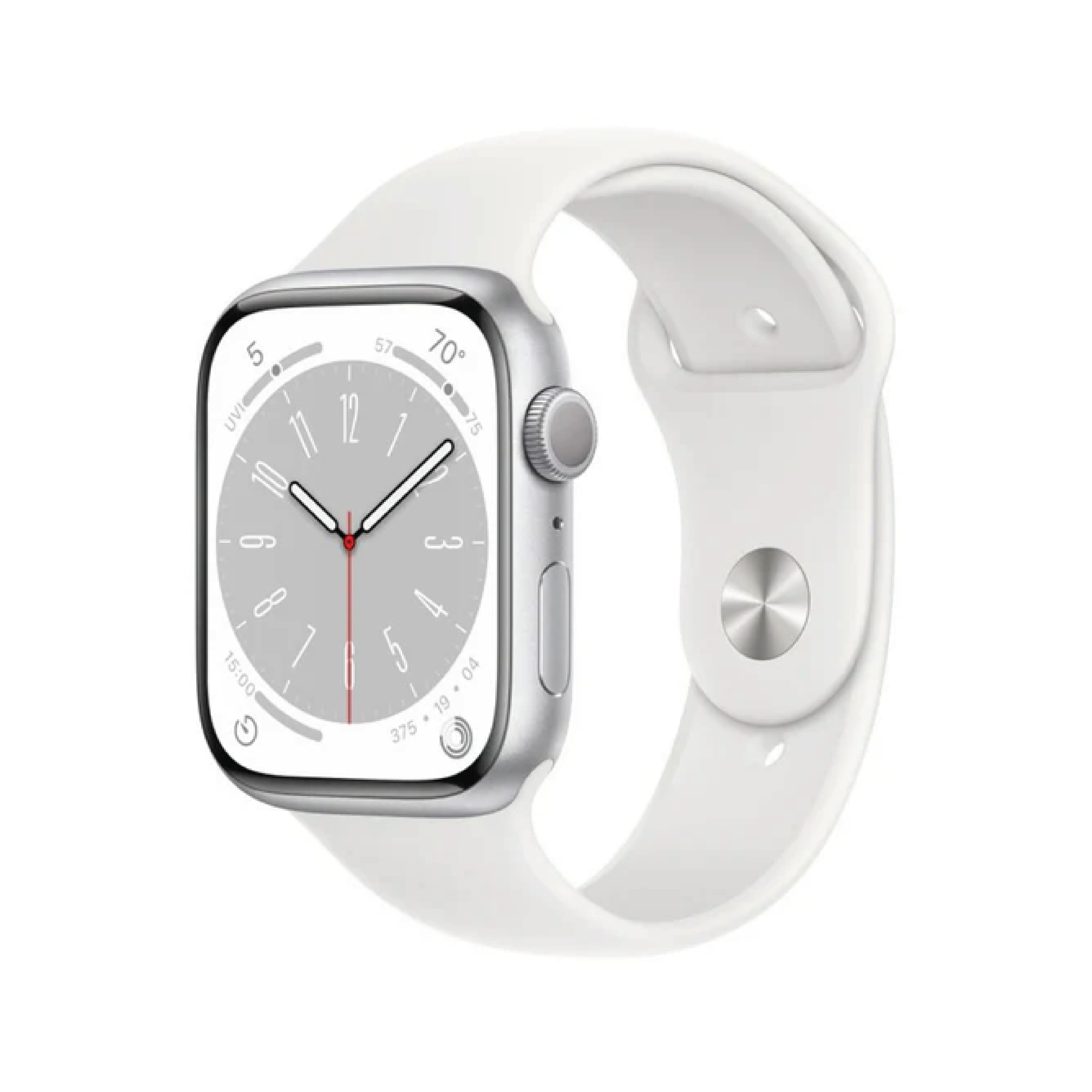 Apple Watch Series 8 GPS 45mm Silver Aluminium Case with White Sport Band - Regular