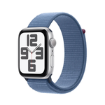 ساعة Apple SE GPS مقاس 40 ملم - بهيكل من الألومنيوم الفضي مع سوار Winter Blue Sport Loop