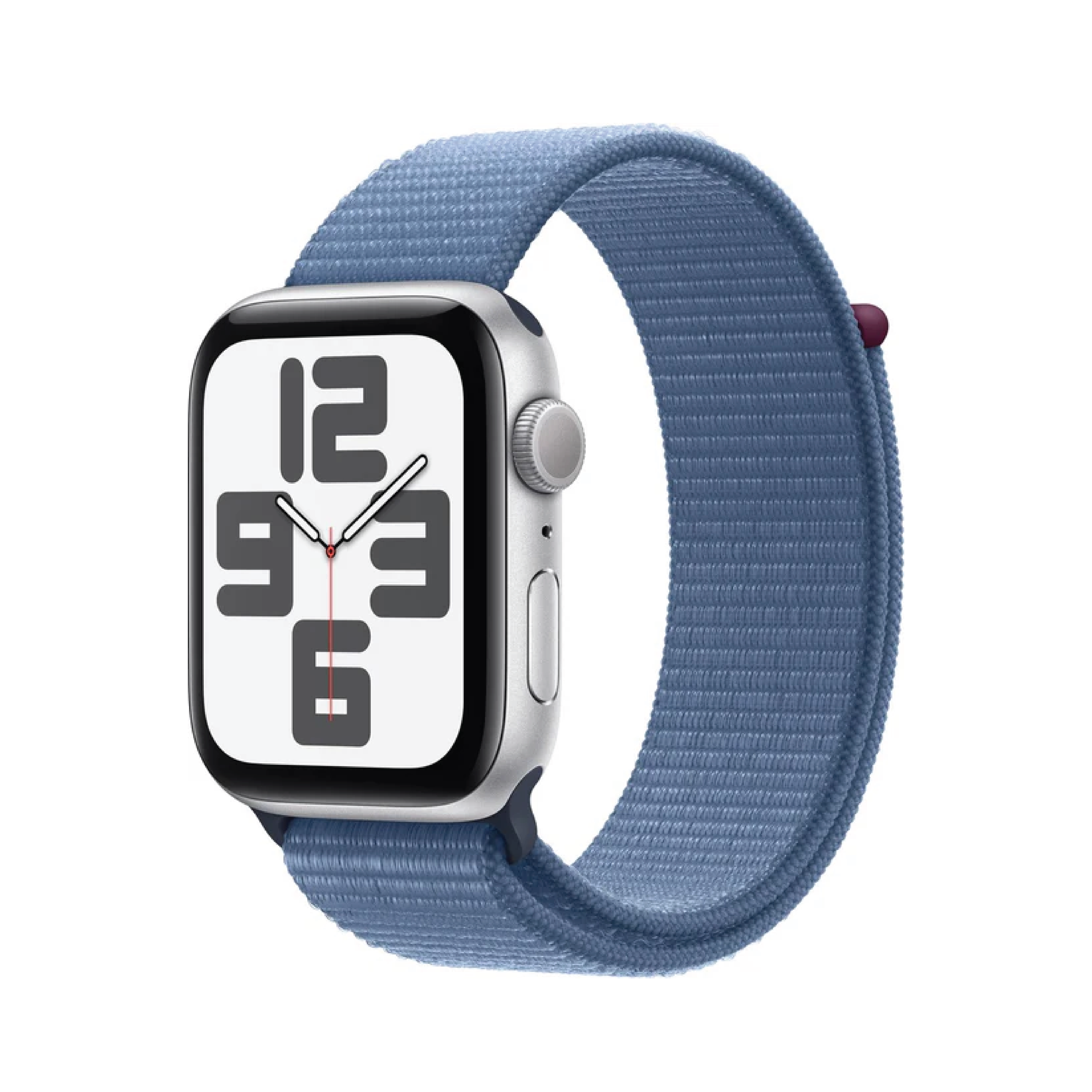 ساعة Apple SE GPS مقاس 44 ملم - بهيكل من الألومنيوم الفضي مع سوار Winter Blue Sport Loop