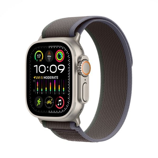 Apple Watch Ultra 2 GPS + Cellular, 49mm Titanium Case with Blue/Black Trail Loop - M/L | MRF63