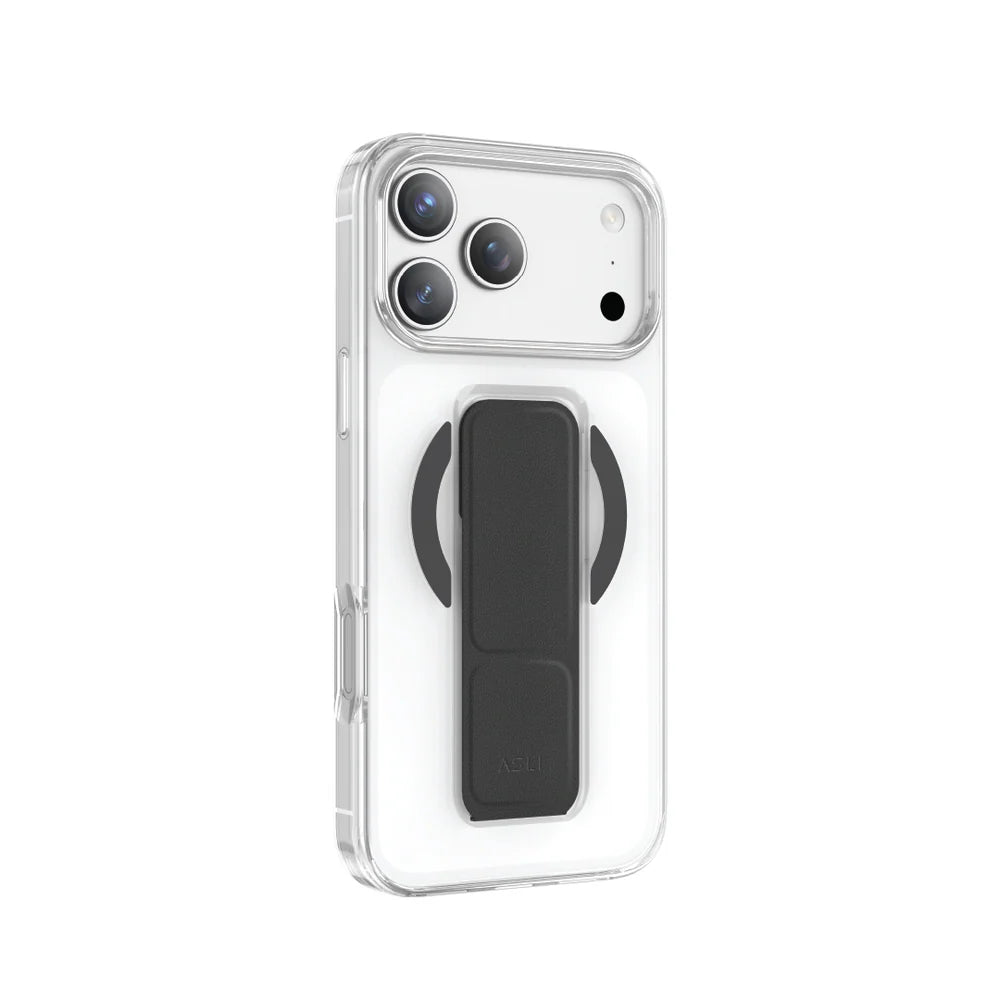 Asli Global MagTrox Gravitas Transparent with Leather Grip MagSafe Case for iPhone 17 Pro