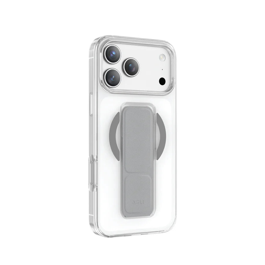 Asli Global MagTrox Gravitas Transparent MagSafe Case with Leather Grip for iPhone 17 Pro Max