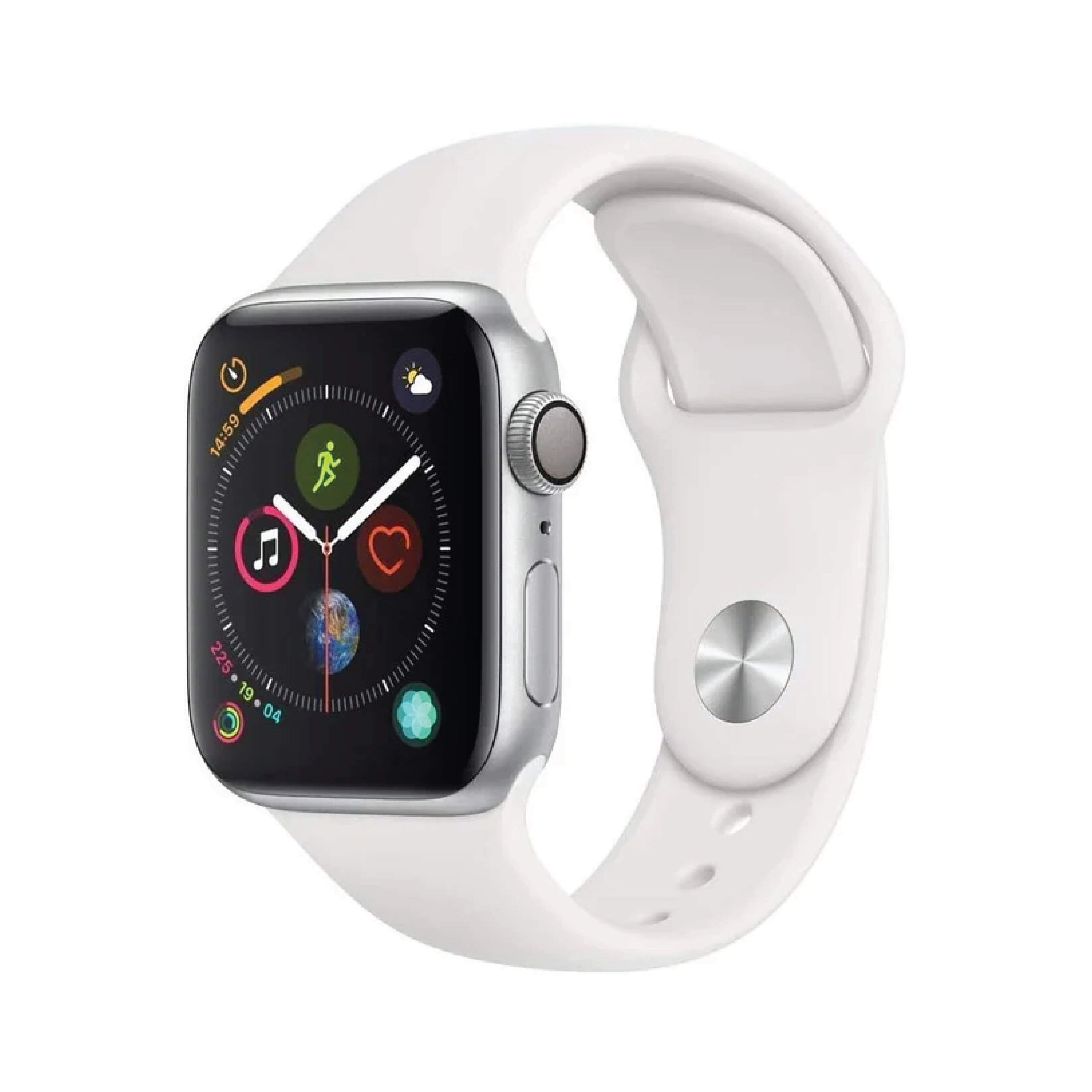 Apple Watch Series 4 GPS + Cellular 44mm Silver Aluminium Case with White Sport Band