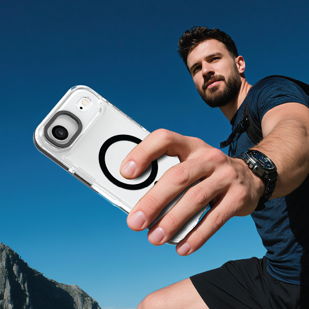 LZEL MagVecto Armor Case for iPhone Air | Clear + Black
