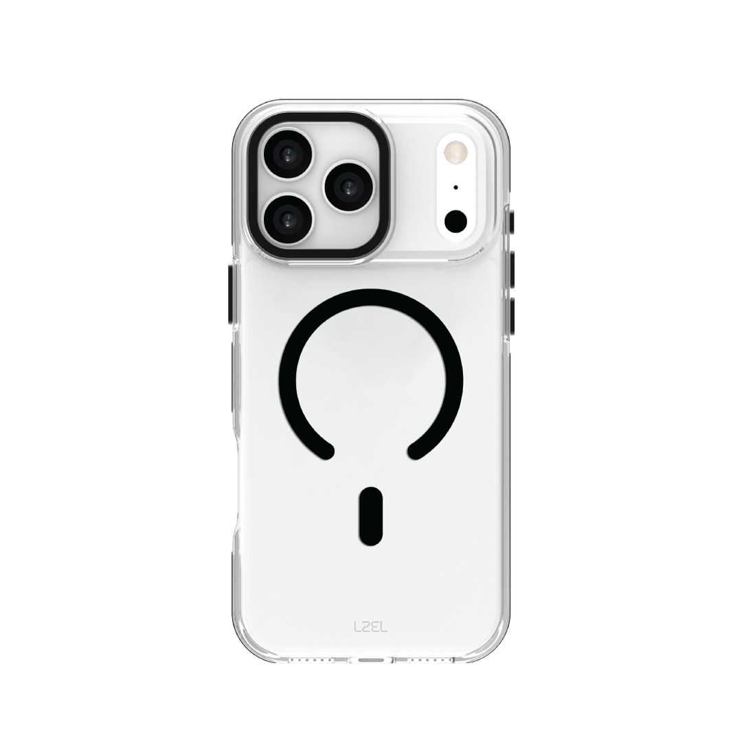 LZEL MagVecto Armor Case for iPhone 17 Pro | Clear + Black