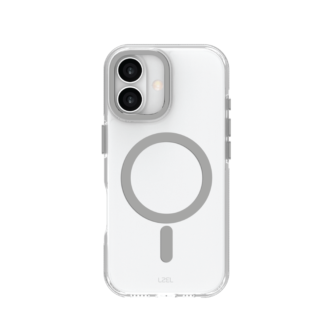 LZEL MagVecto Armor Case for iPhone 17 | Clear + Grey