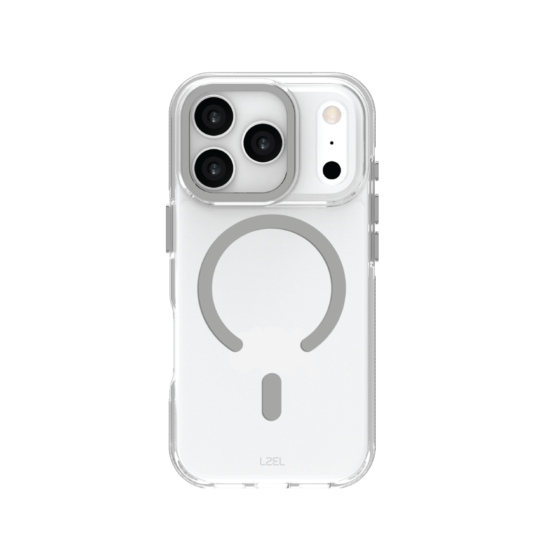 LZEL MagVecto Armor Case for iPhone 17 Pro Max | Clear + Grey