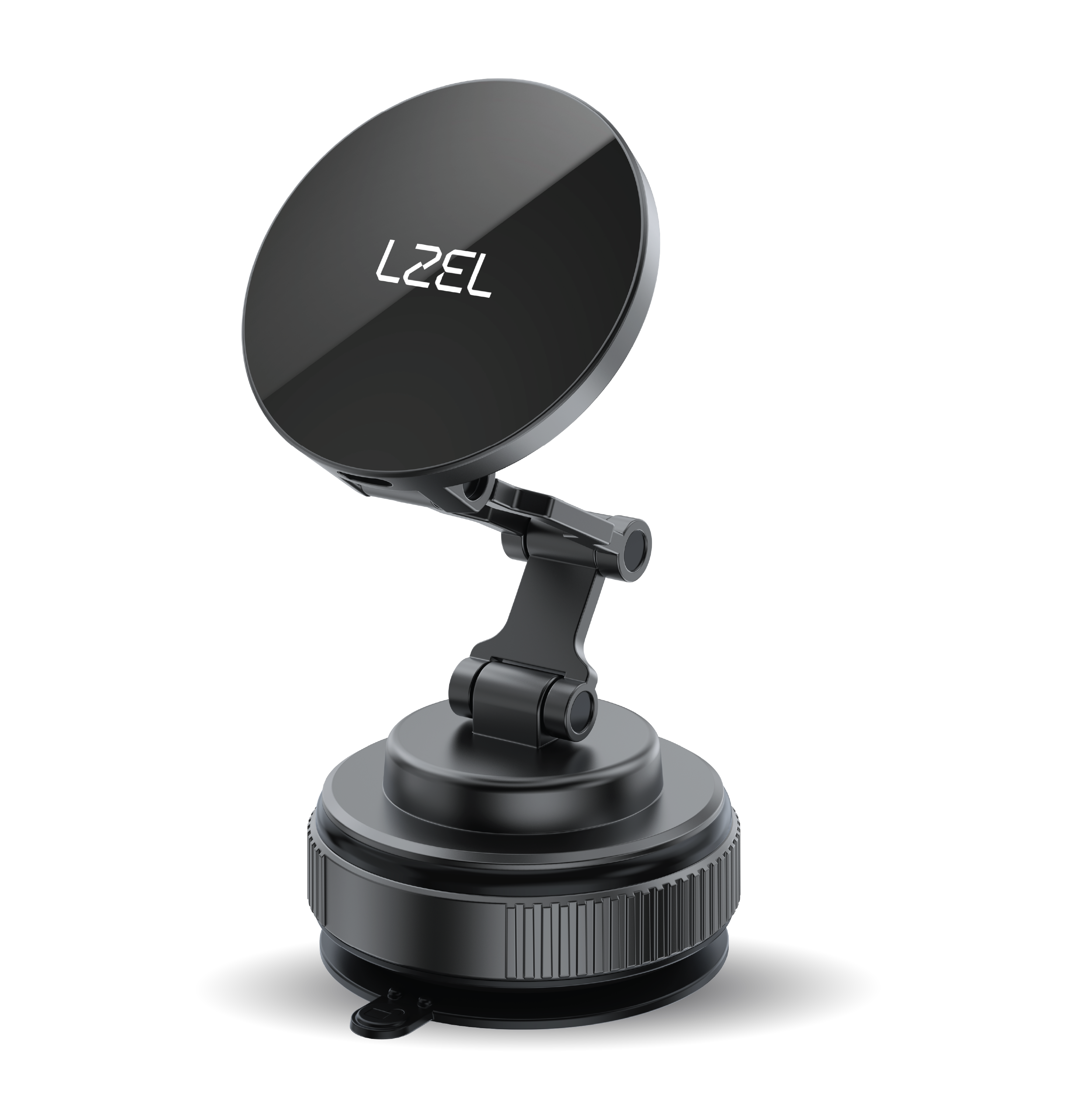 LZEL Mag Vortex Axis Vacuum Suction Phone Holder with Wireless Charging | Black