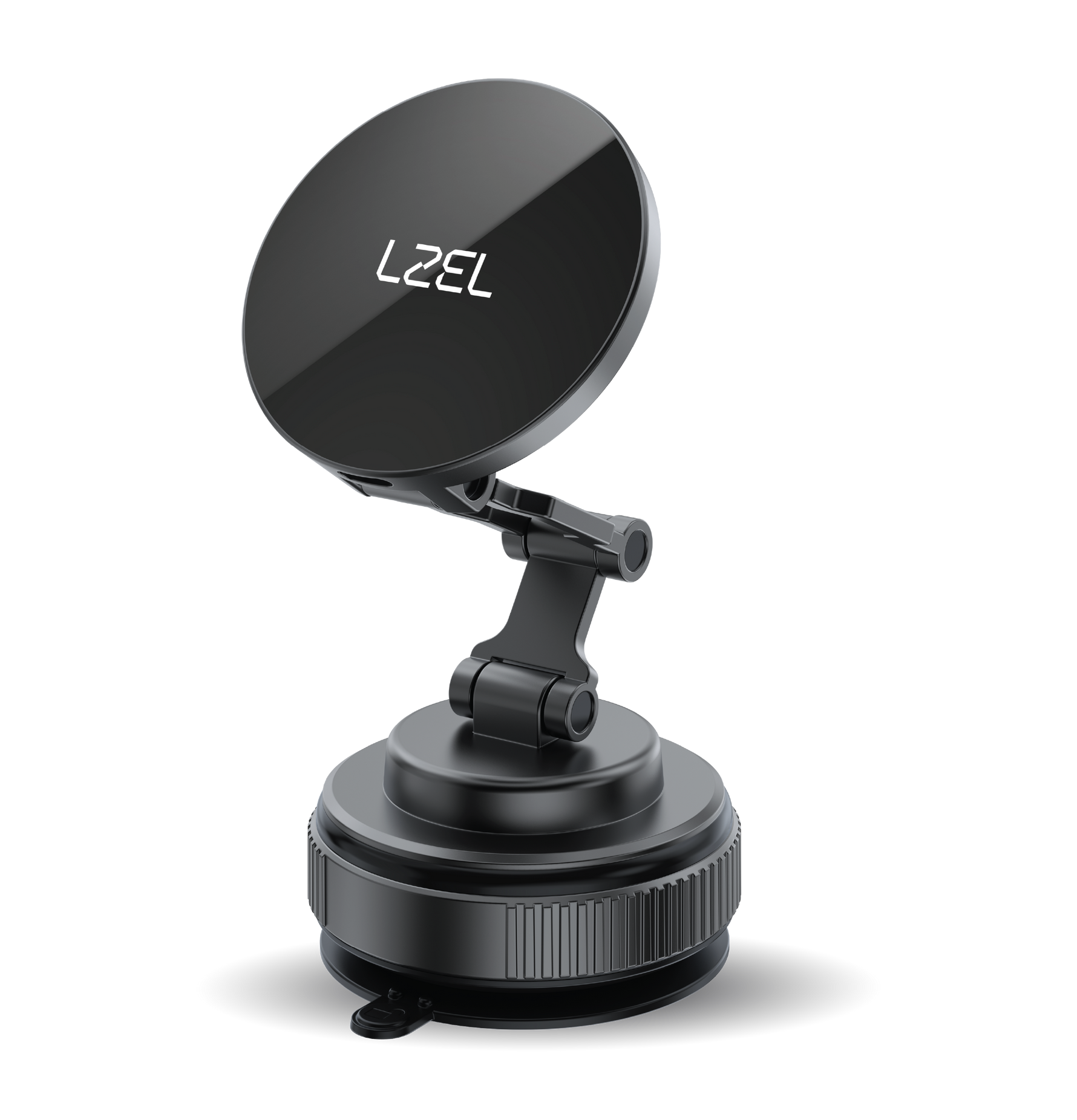 LZEL Mag Vortex Axis Vacuum Suction Phone Holder with Wireless Charging | Black