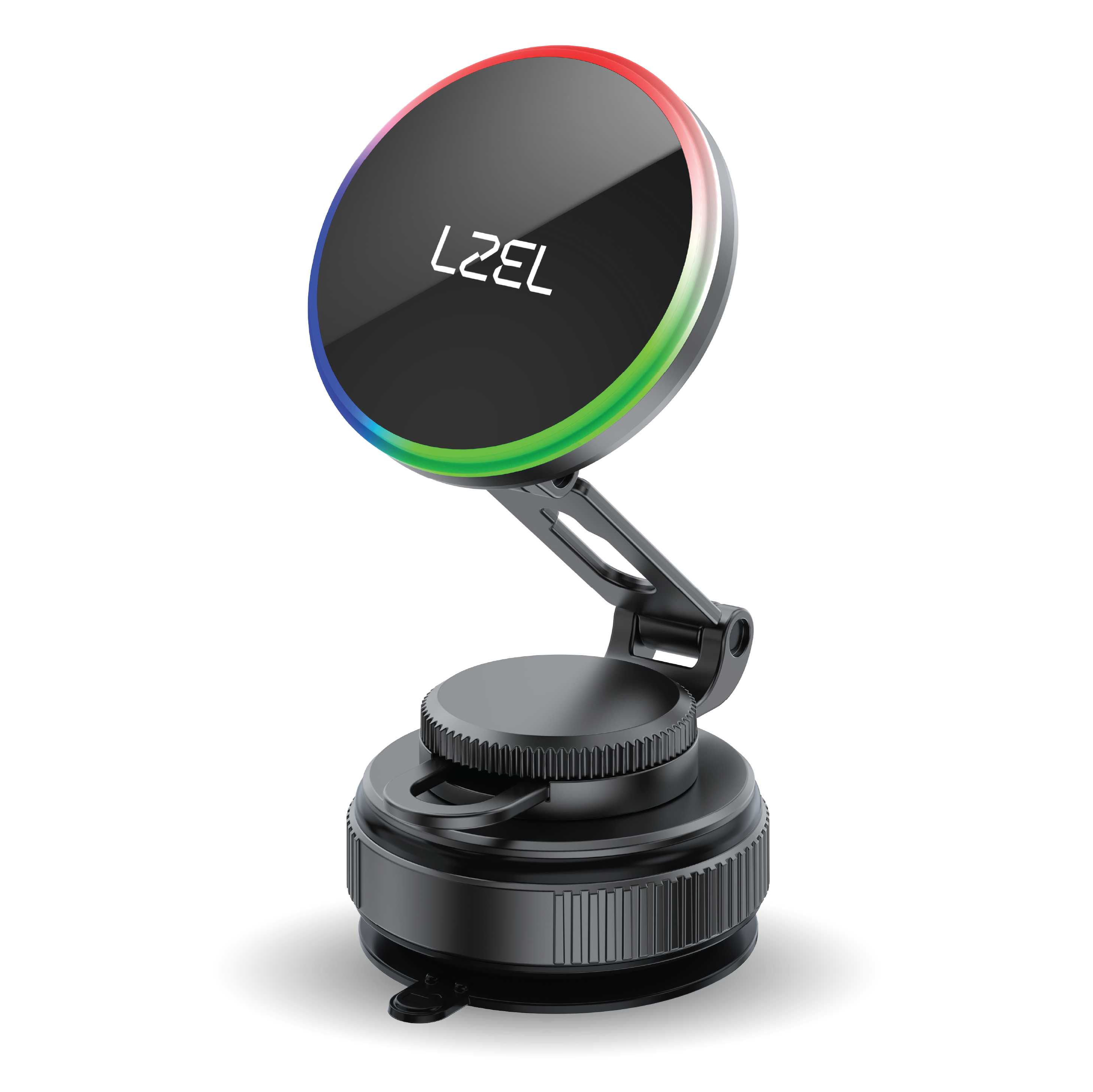 LZEL MagVortex Volt Vacuum Suction Phone Holder with Wireless Charging | Black