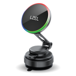 حامل هاتف مغناطيسي Mag Vortex Volt Vacuum Suction مع شحن لاسلكي من LZEL | أسود