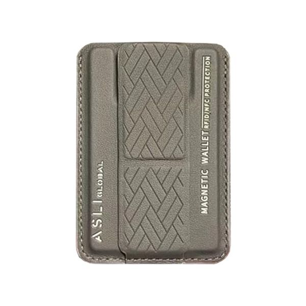 Asli Global Magnetic Leather Wallet |Titanium