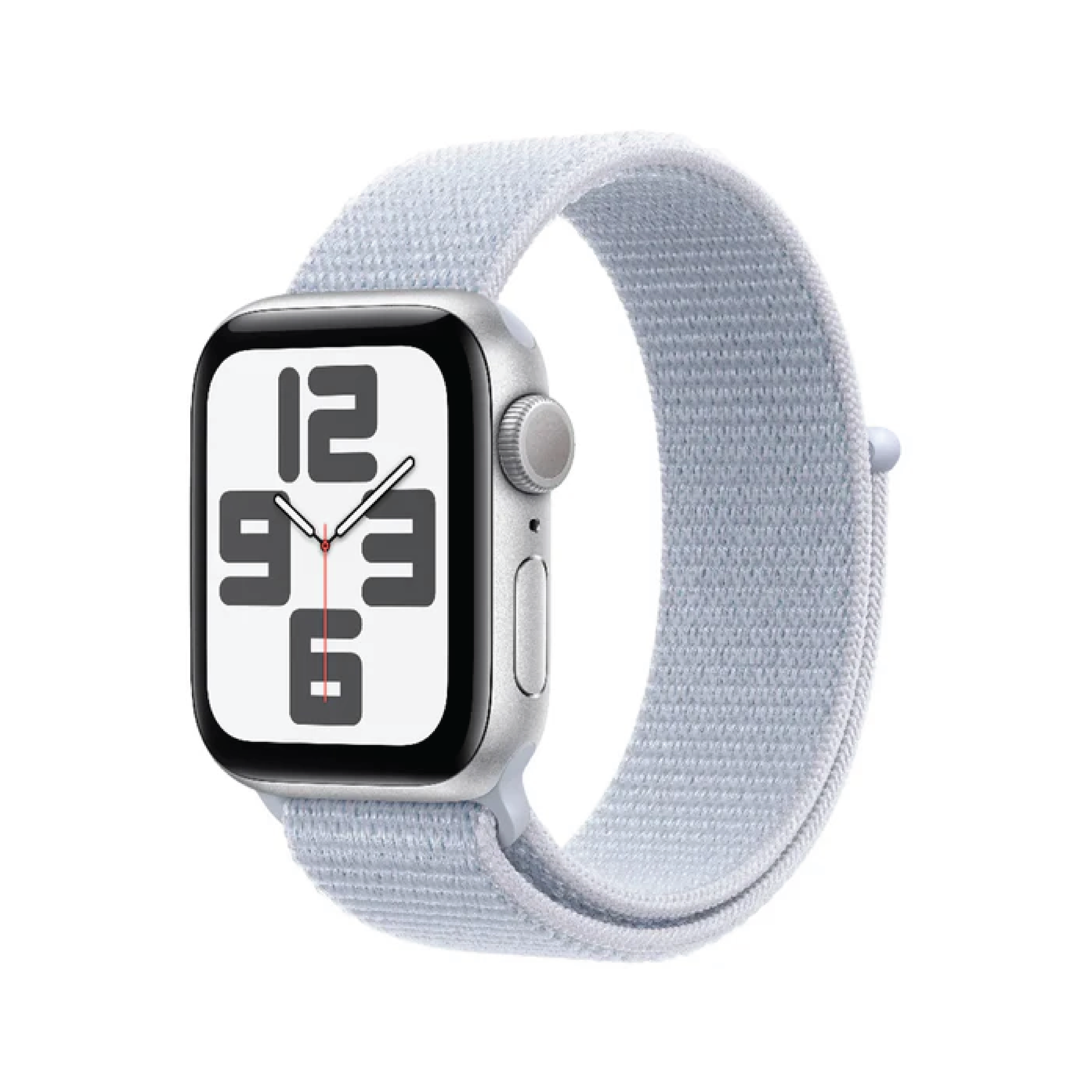 ساعة Apple SE - GPS + Cellular - مقاس 44 ملم - بهيكل من الألومنيوم مع سوار Sport Loop بلون Blue Cloud 