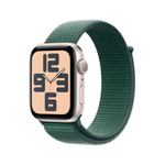 Apple Watch SE GPS 44mm Starlight Aluminium Case with Lake Green Sport Loop